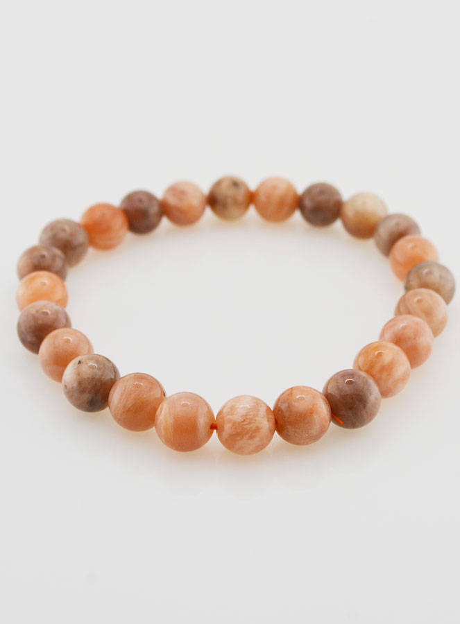 Bracelet en Pierre Naturelle de Pierre de Lune - 8mm (pic 2)