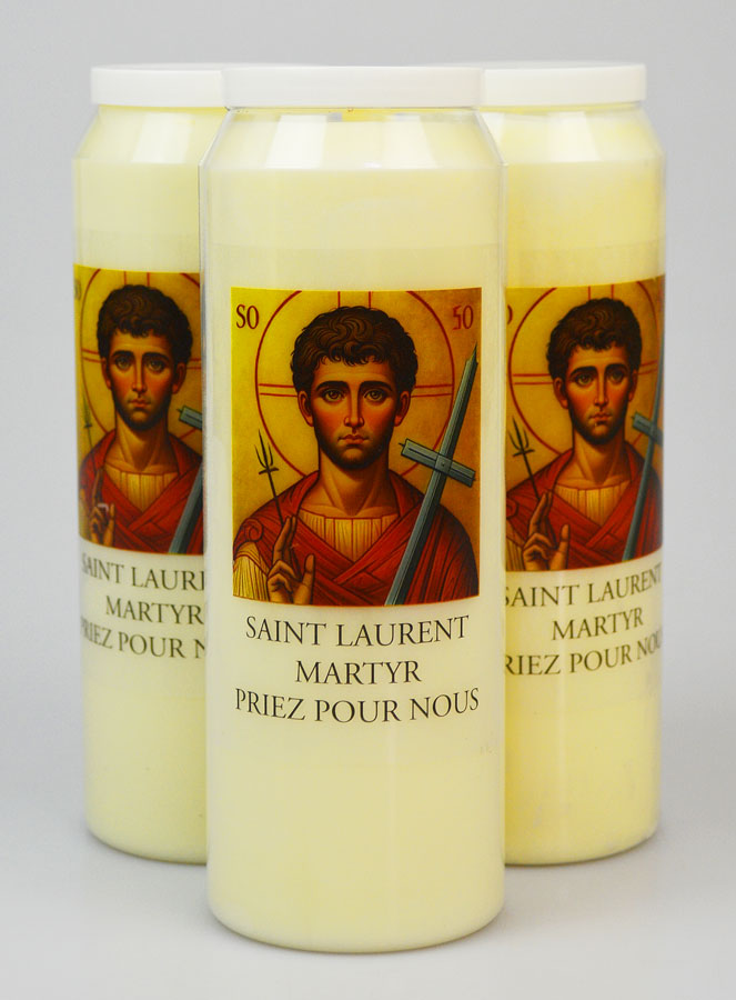 3 Bougies de Neuvaine à Saint Laurent Martyr (pic 1)