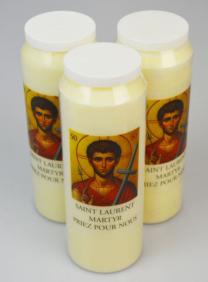 3 Bougies de Neuvaine à Saint Laurent Martyr (pic 2)