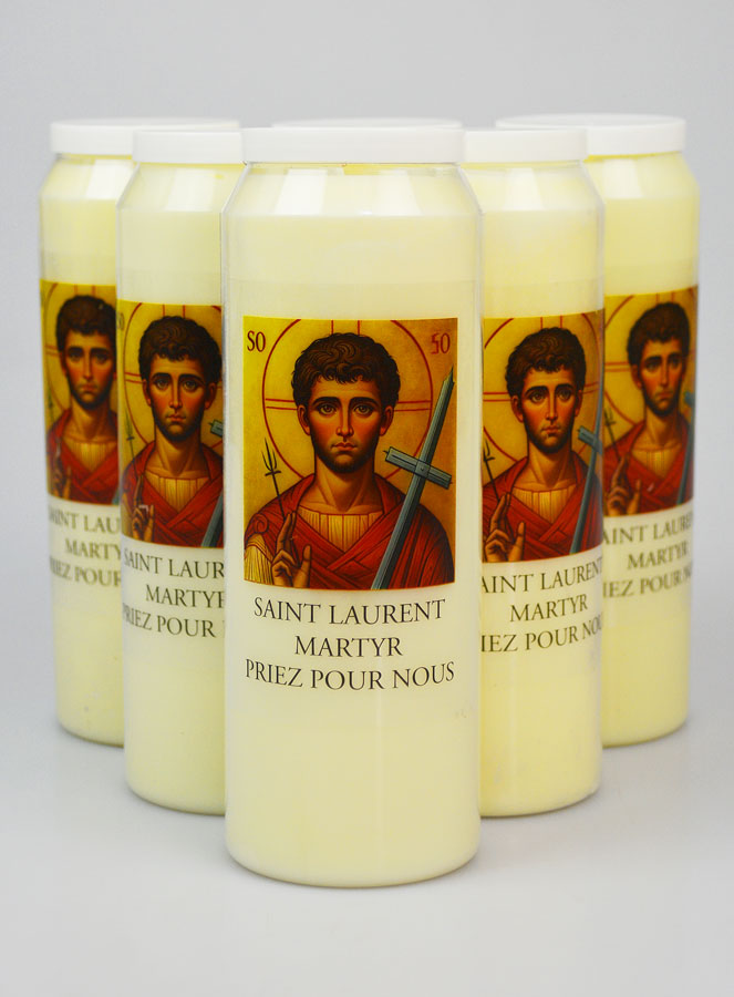 6 Bougies de Neuvaine à Saint Laurent Martyr (pic 1)