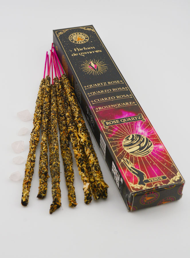Encens Bâtonnets & Pierres Parfum de Gemmes - Quartz Rose (pic 2)