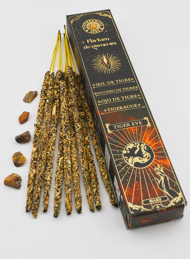 Encens Bâtonnets & Pierres Parfum de Gemmes - Oeil de Tigre (pic 2)