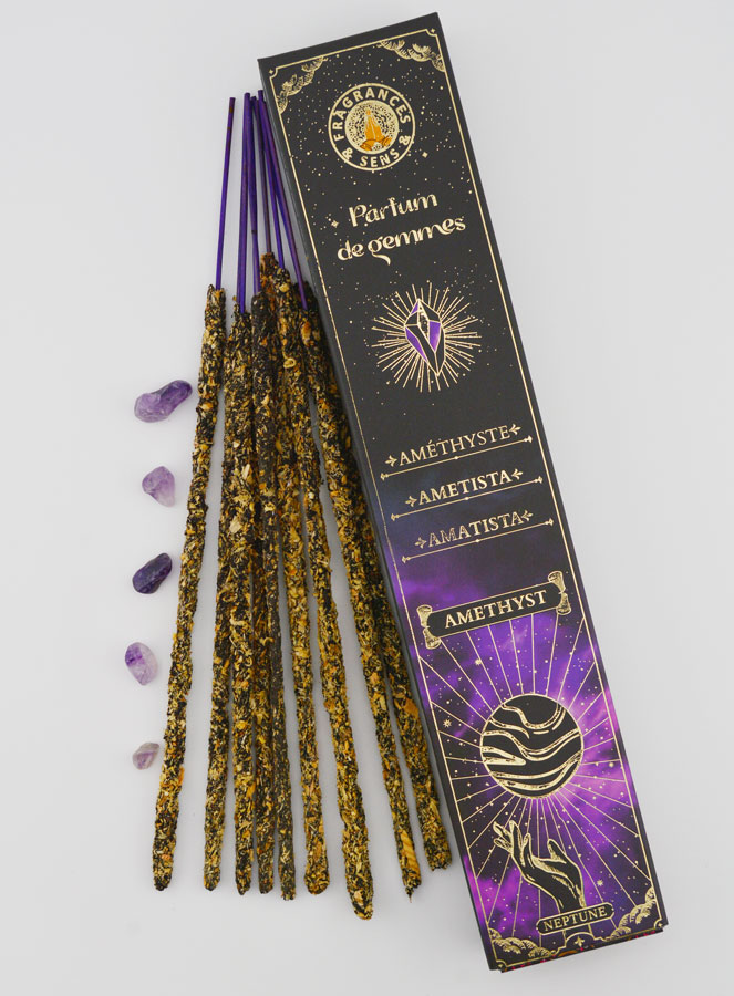 Encens Bâtonnets & Pierres Parfum de Gemmes - Améthyste (pic 1)