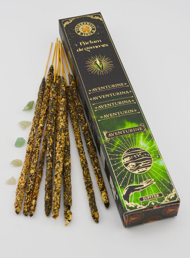 Encens Bâtonnets & Pierres Parfum de Gemmes - Aventurine (pic 2)