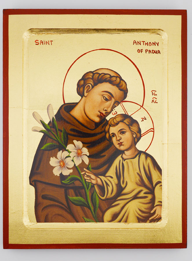 Icône Religieuse Byzantine de Saint Antoine - 24cm (pic 1)