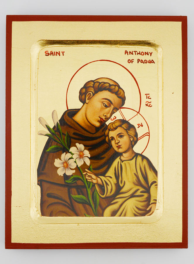 Icône Religieuse Byzantine de Saint Antoine - 18cm (pic 1)
