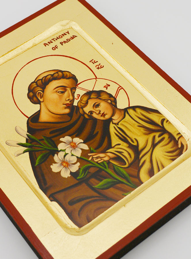 Icône Religieuse Byzantine de Saint Antoine - 18cm (pic 2)