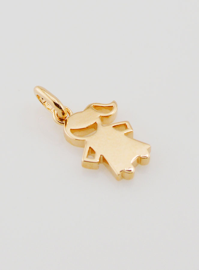 Pendentif Enfant Fille Silhouette Plaqué or & Zyrcons (pic 4)