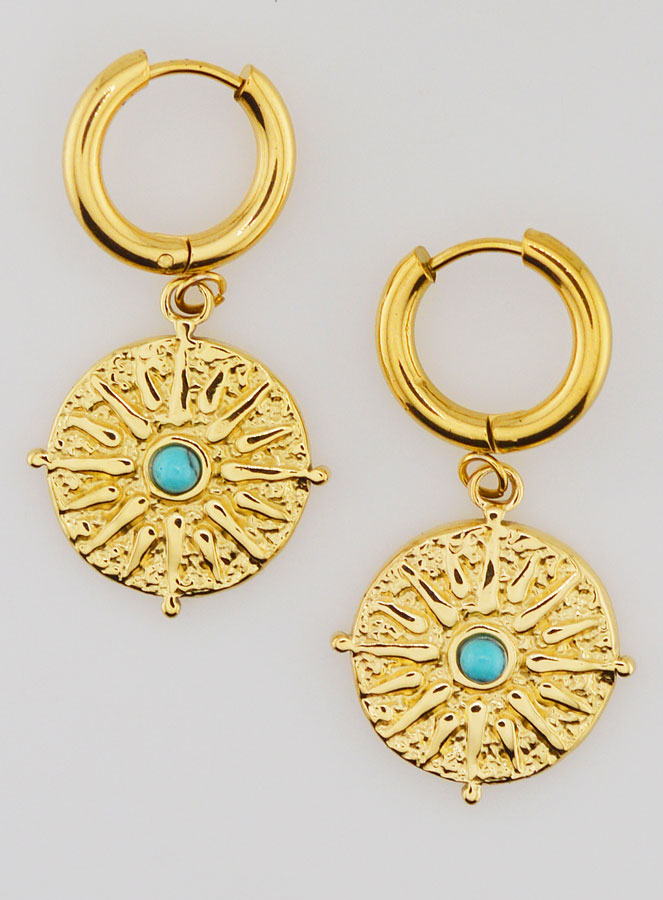 Boucles d'Oreilles Soleil & Turquenite (pic 1)
