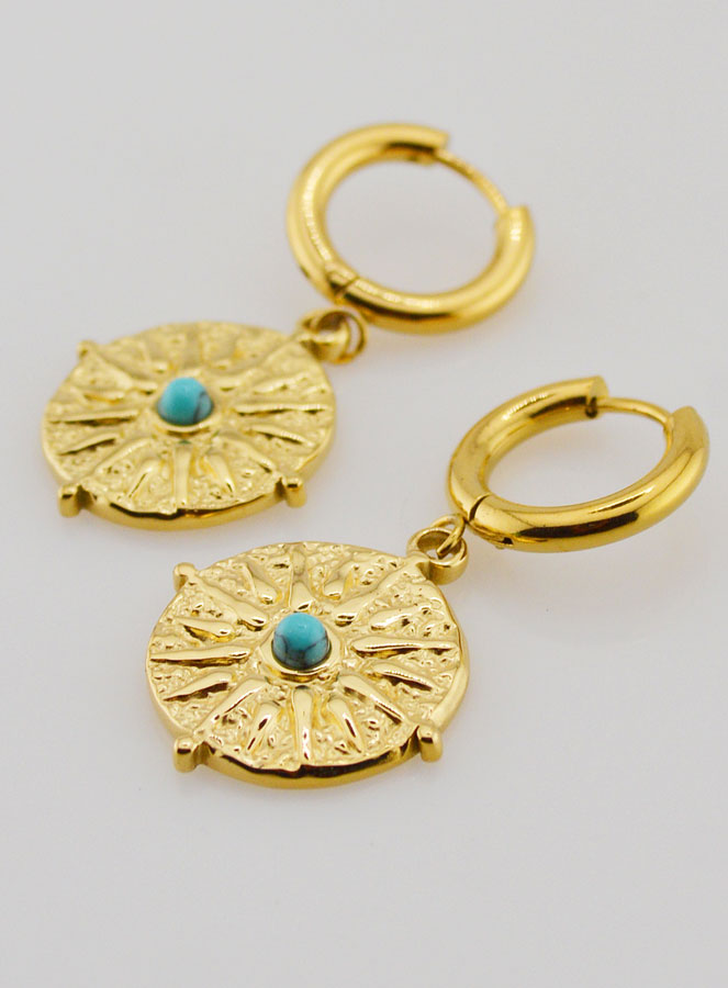 Boucles d'Oreilles Soleil & Turquenite (pic 4)