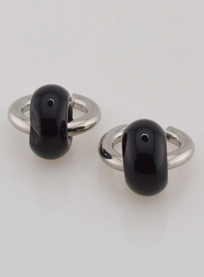 Boucles d'Oreilles Créoles & Anneau Onyx (pic 2)