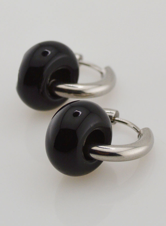 Boucles d'Oreilles Créoles & Anneau Onyx (pic 4)
