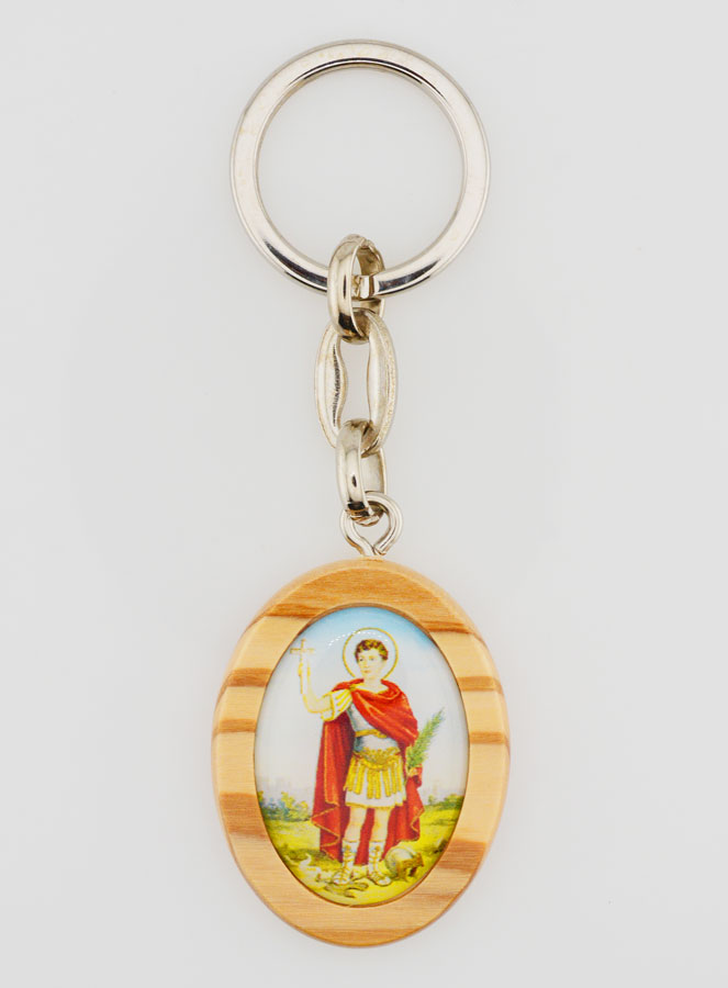 Porte-clés en Bois d'Olivier - Saint Expedit (pic 1)