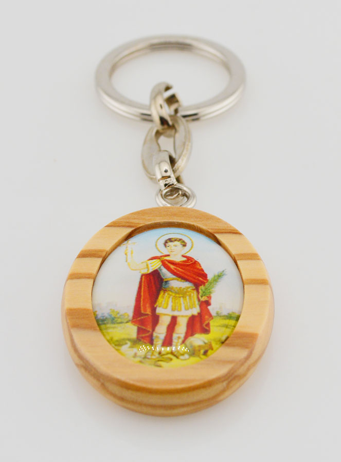 Porte-clés en Bois d'Olivier - Saint Expedit (pic 2)