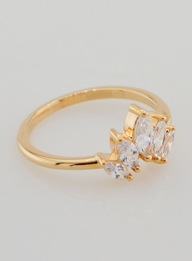 Bague Couronne Plaqué Or et Zircons - T54 (pic 3)