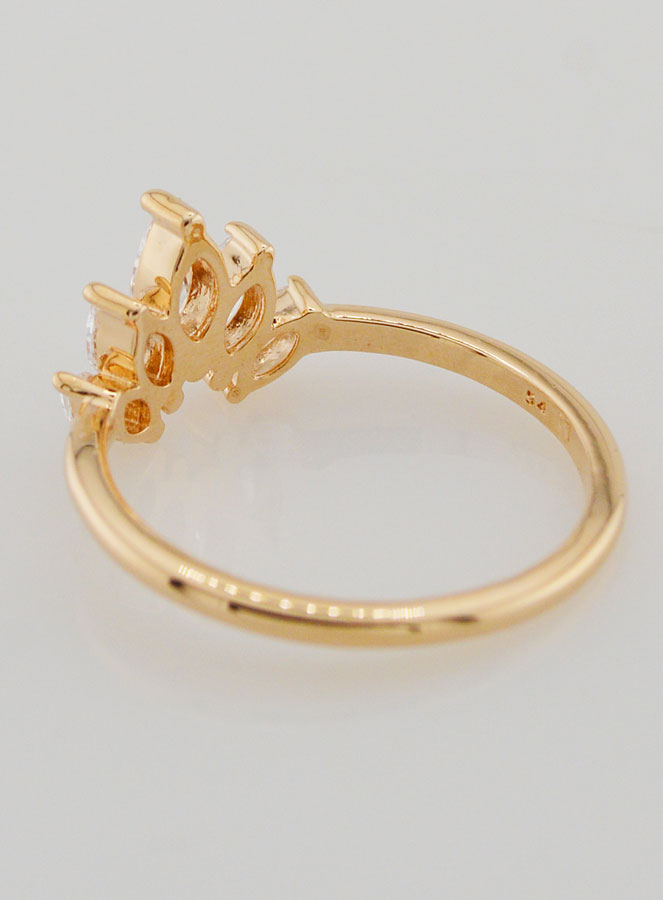Bague Couronne Plaqué Or et Zircons - T54 (pic 4)