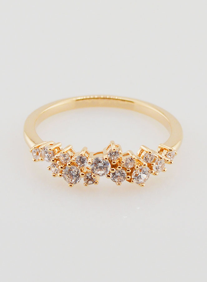 Bague Alliance Plaqué Or et Zircons - T54 (pic 1)