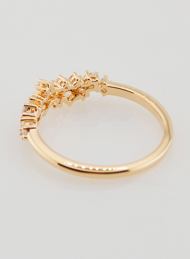 Bague Alliance Plaqué Or et Zircons - T54 (pic 4)