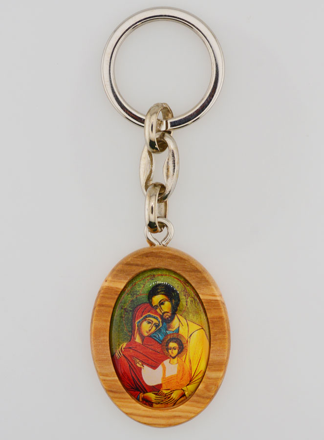 Porte-clés en Bois d'Olivier - Sainte Famille (pic 1)