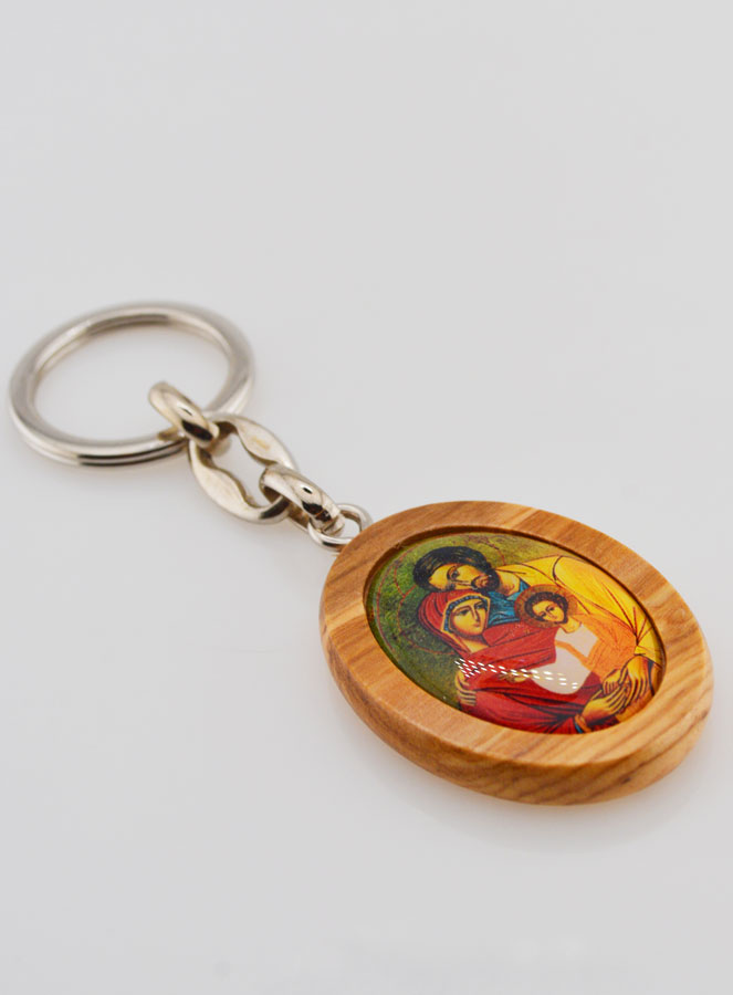 Porte-clés en Bois d'Olivier - Sainte Famille (pic 2)