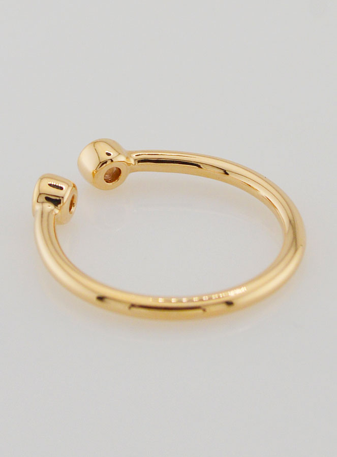 Bague Anneau Ouvert en Plaqué Or et Zircons - T54 (pic 4)