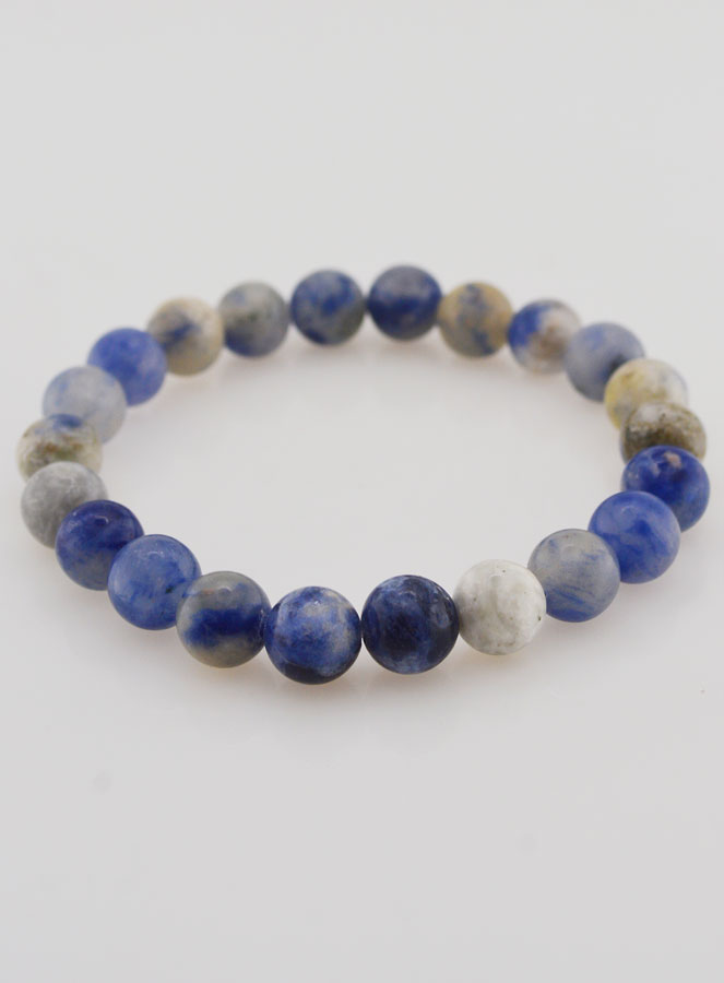 Bracelet en Pierre Naturelle de Sodalite - 8mm (pic 2)