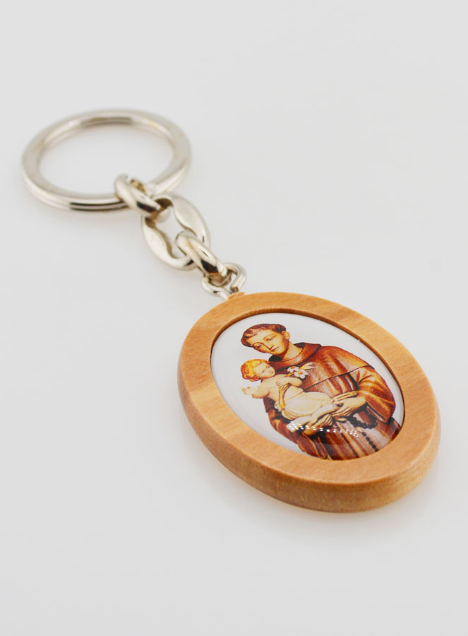 Porte-clés en Bois d'Olivier - Saint Antoine (pic 3)