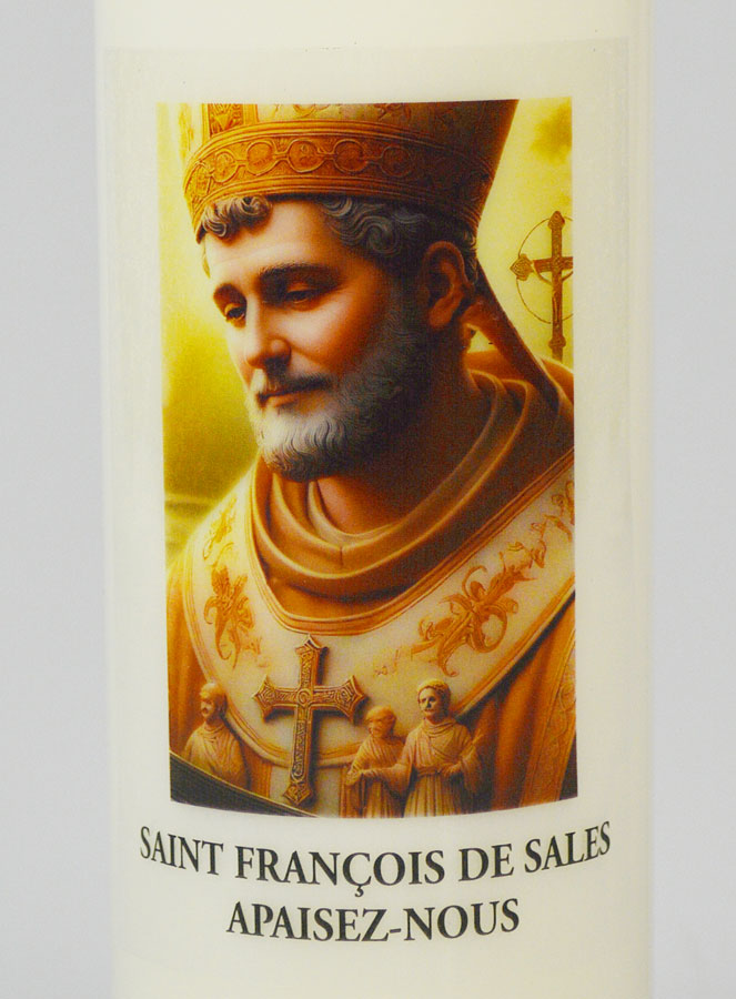 Bougie de Neuvaine à Saint François de Sales - 17,5cm (pic 3)
