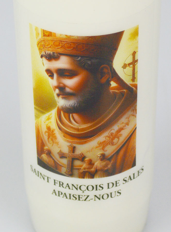 Bougie de Neuvaine à Saint François de Sales - 17,5cm (pic 4)