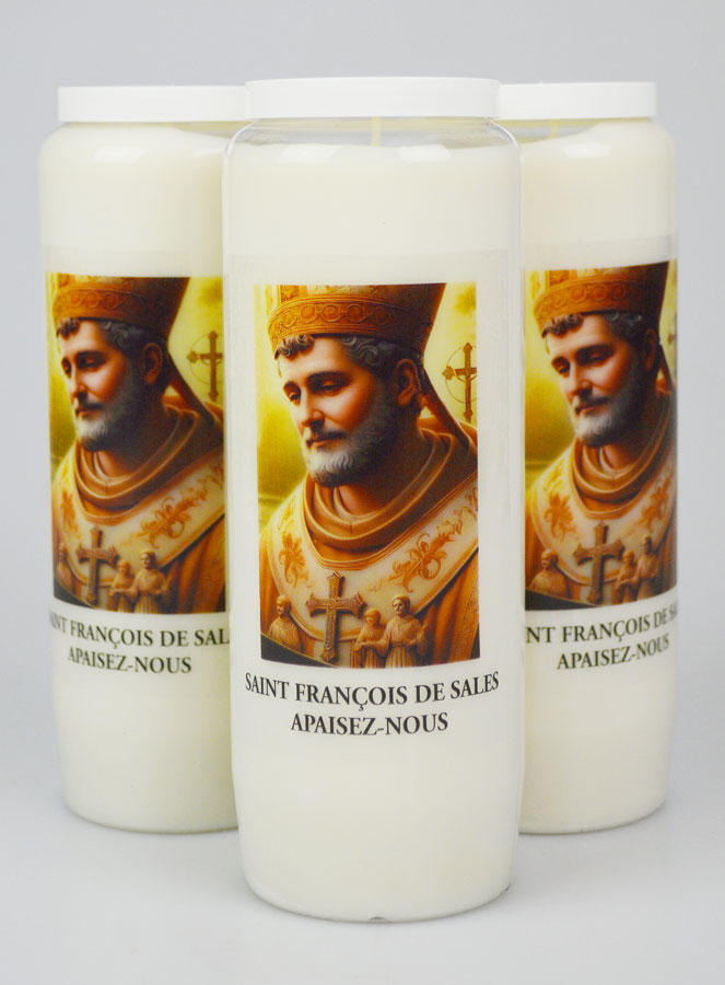 Lot de 3 Bougies de Neuvaine à Saint François de Sales (pic 1)