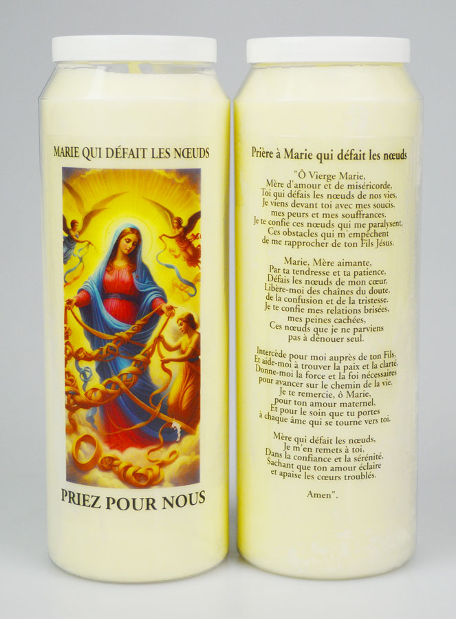 Bougie de Neuvaine Pour les Noeuds de la Vie + Prière au dos (pic 1)