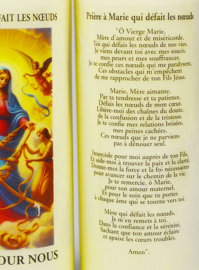 Bougie de Neuvaine Pour les Noeuds de la Vie + Prière au dos (pic 3)