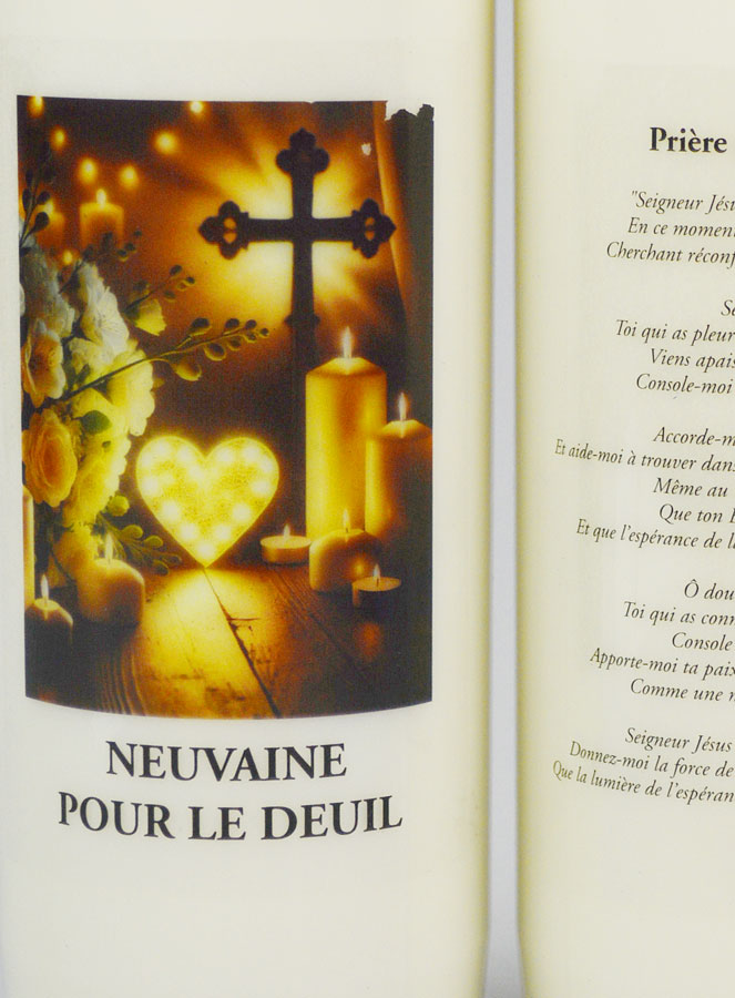 Bougie de Neuvaine Pour le Deuil avec Prière (pic 2)
