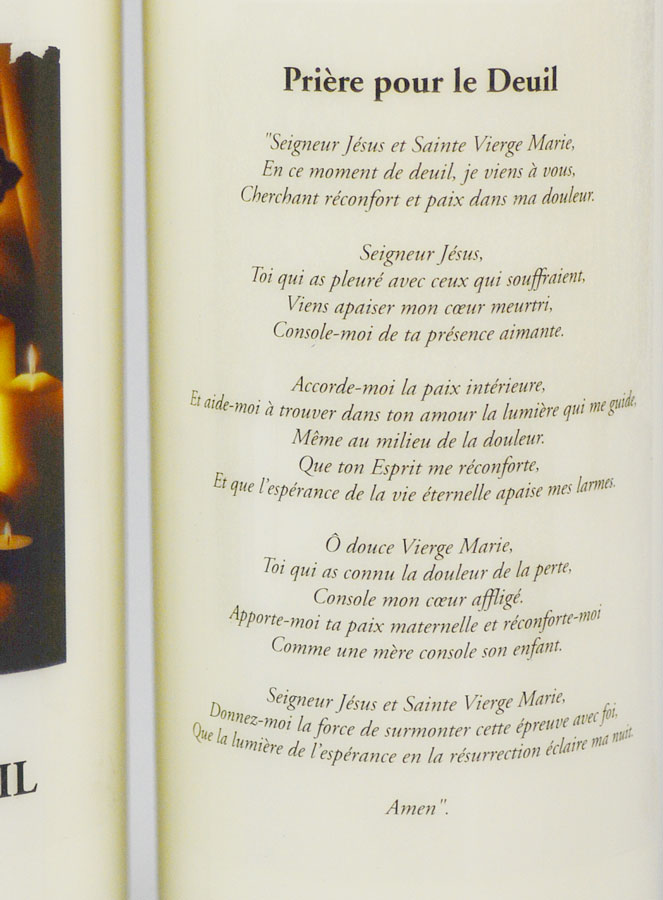 Bougie de Neuvaine Pour le Deuil avec Prière (pic 3)
