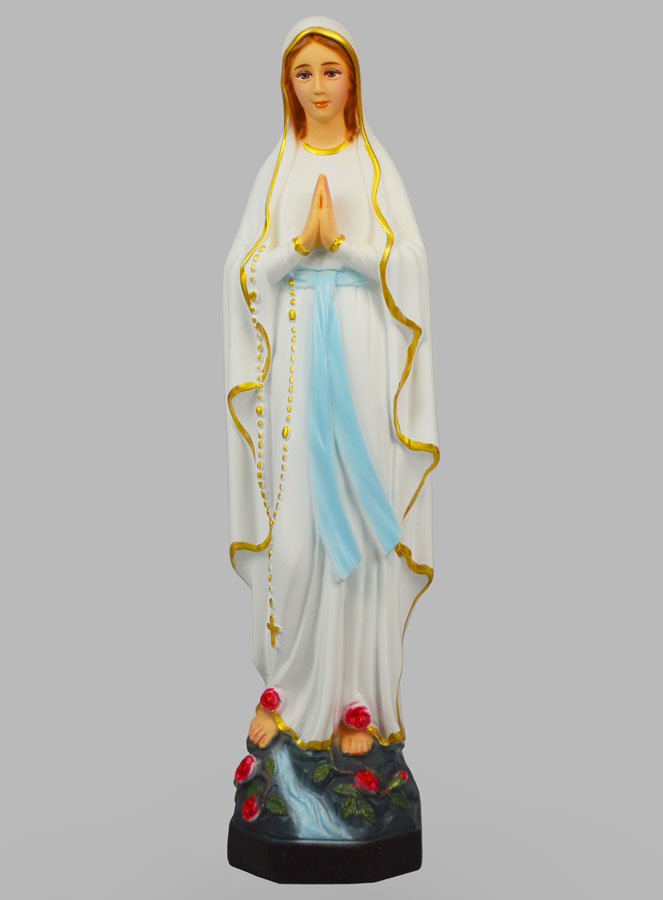 Statue Religieuse de Notre Dame de Lourdes Peinte - 40cm (pic 1)