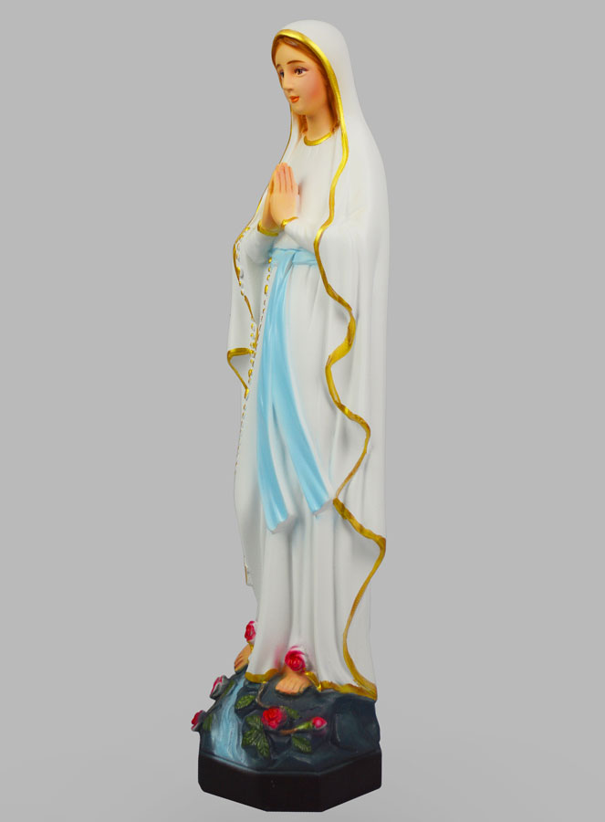 Statue Religieuse de Notre Dame de Lourdes Peinte - 40cm (pic 2)