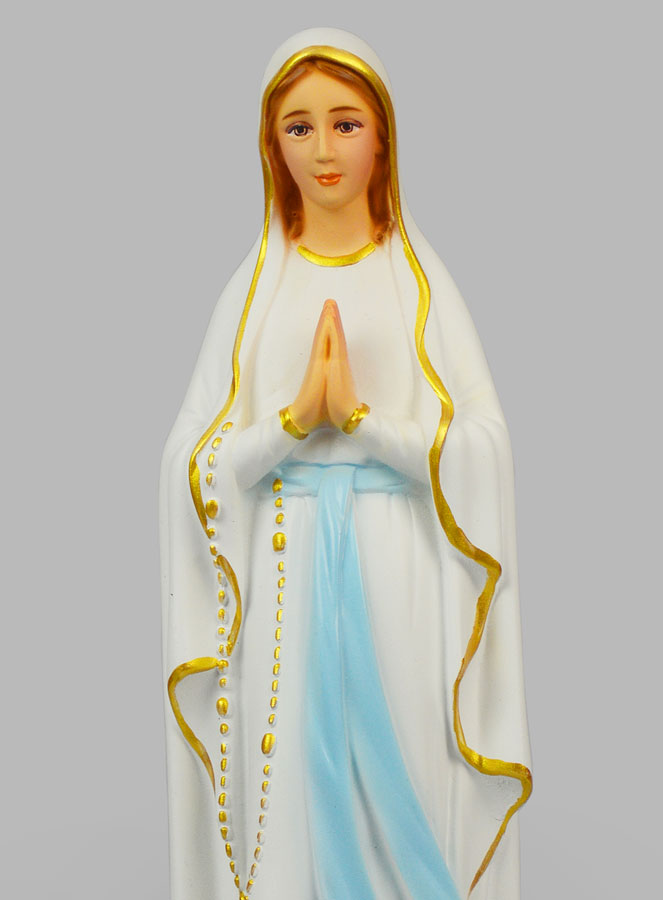 Statue Religieuse de Notre Dame de Lourdes Peinte - 40cm (pic 3)