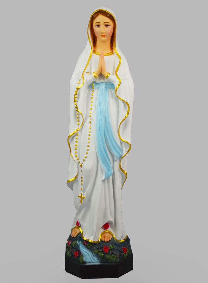 Statue Religieuse de Notre Dame de Lourdes Peinte - 60cm (pic 1)