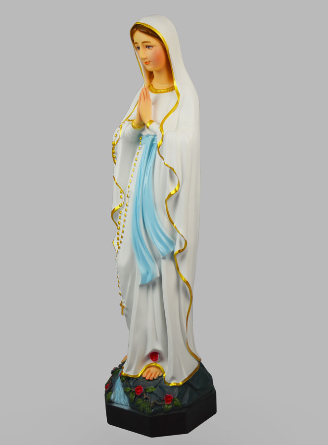 Statue Religieuse de Notre Dame de Lourdes Peinte - 60cm (pic 2)