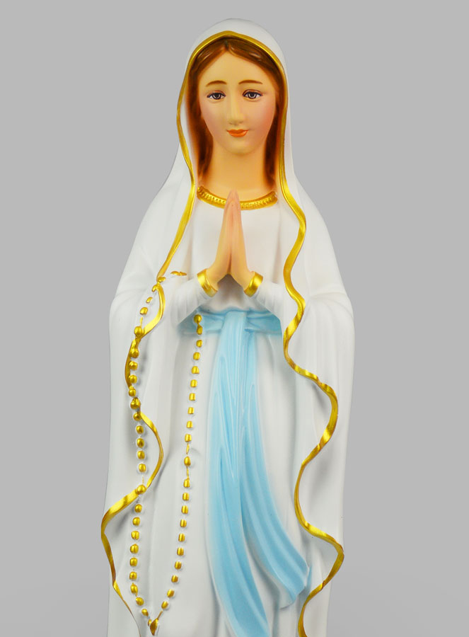 Statue Religieuse de Notre Dame de Lourdes Peinte - 60cm (pic 3)