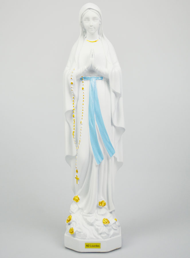 Statue Religieuse de Notre Dame de Lourdes Blanche - 40cm (pic 1)