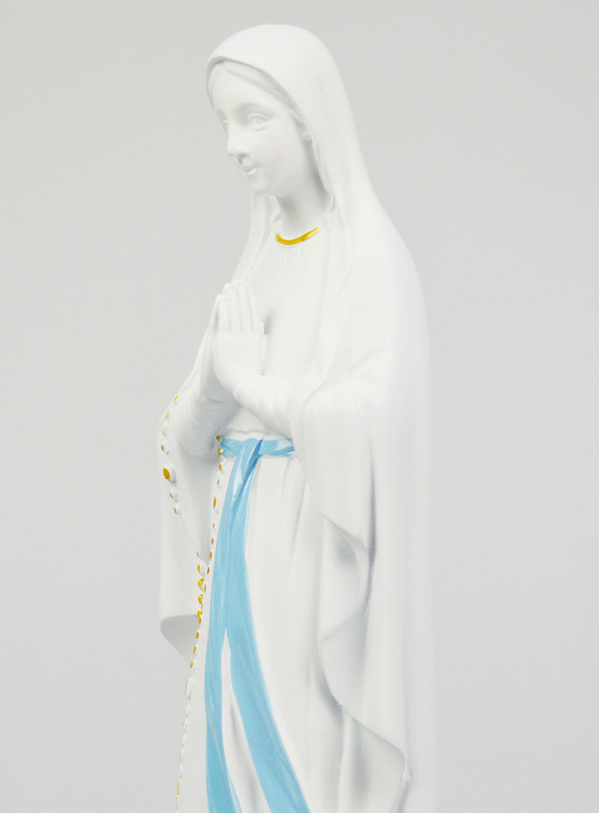 Statue Religieuse de Notre Dame de Lourdes Blanche - 40cm (pic 4)