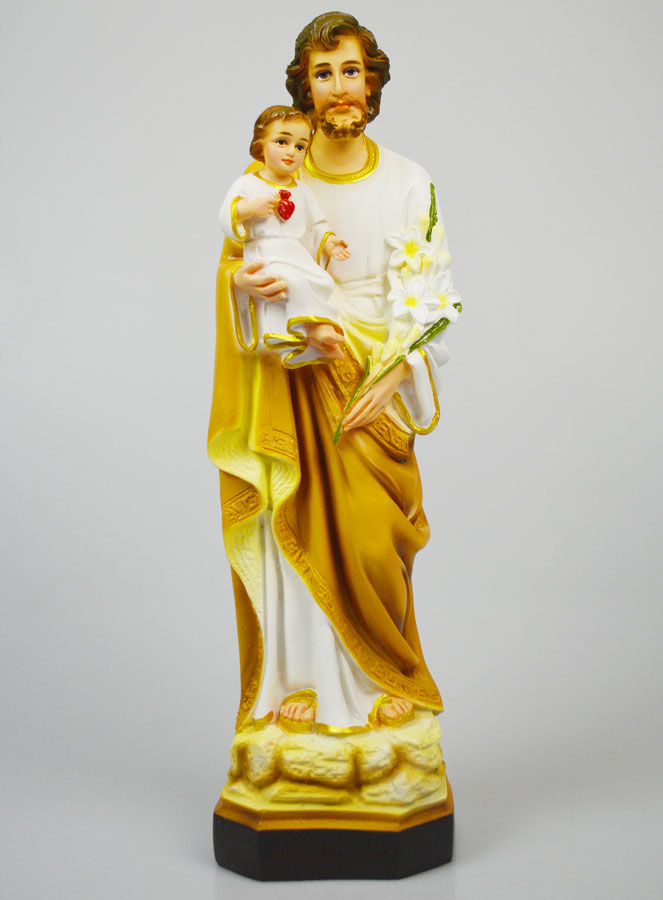 Statue Religieuse de Saint Joseph au Lys - 40cm (pic 1)