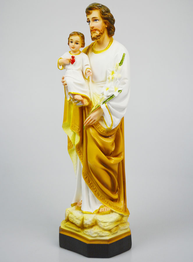 Statue Religieuse de Saint Joseph au Lys - 40cm (pic 2)