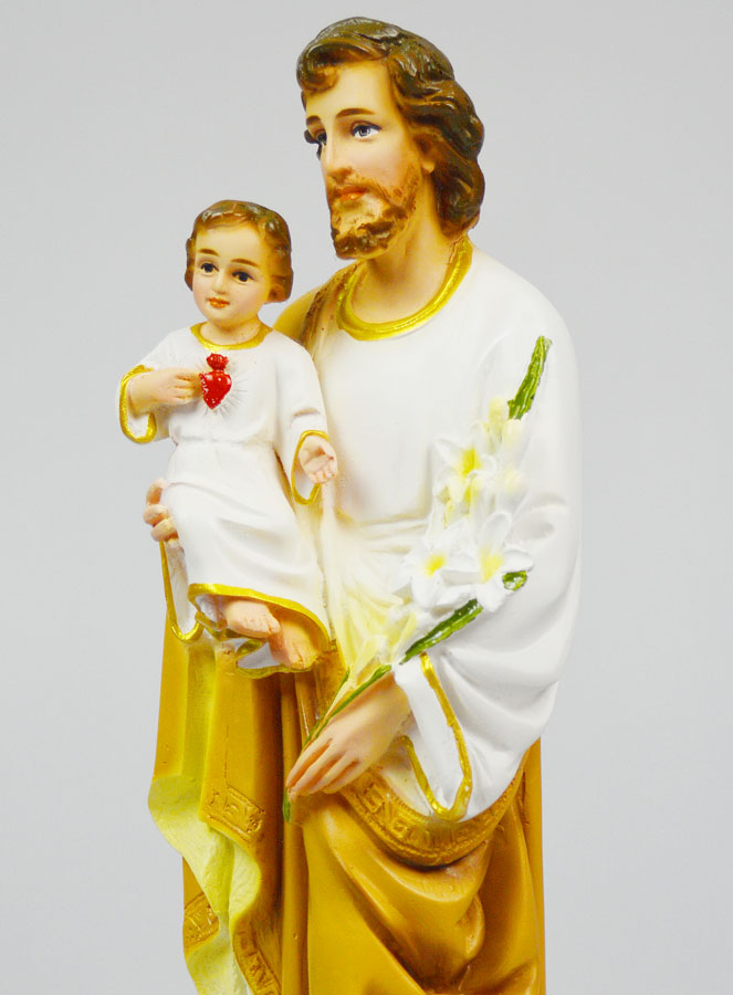 Statue Religieuse de Saint Joseph au Lys - 40cm (pic 4)