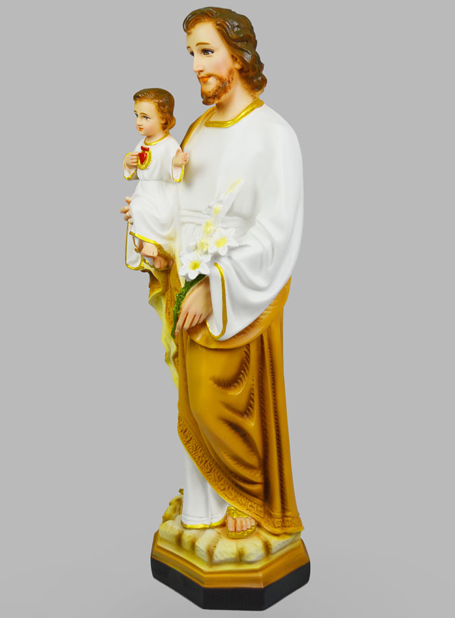 Statue Religieuse de Saint Joseph au Lys - 60cm (pic 2)