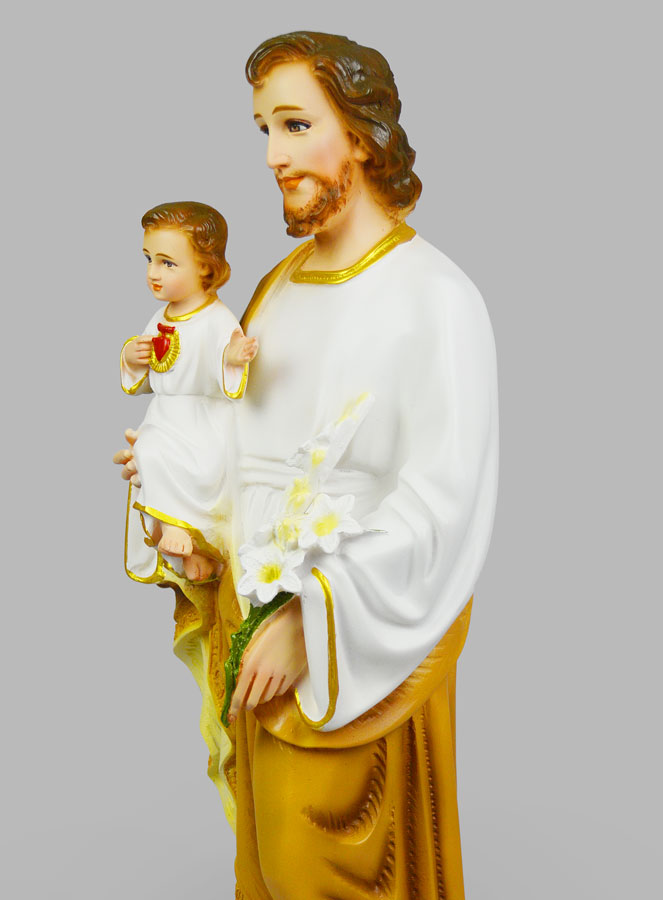 Statue Religieuse de Saint Joseph au Lys - 60cm (pic 4)
