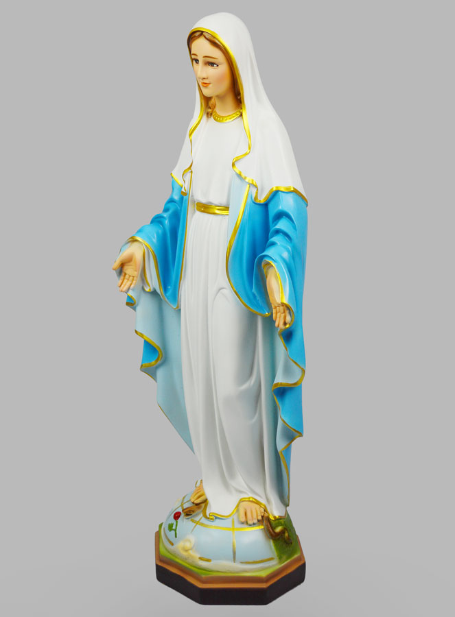 Statue Religieuse Vierge Miraculeuse Peinte - 60cm (pic 2)