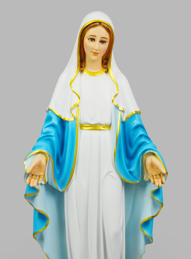Statue Religieuse Vierge Miraculeuse Peinte - 60cm (pic 3)