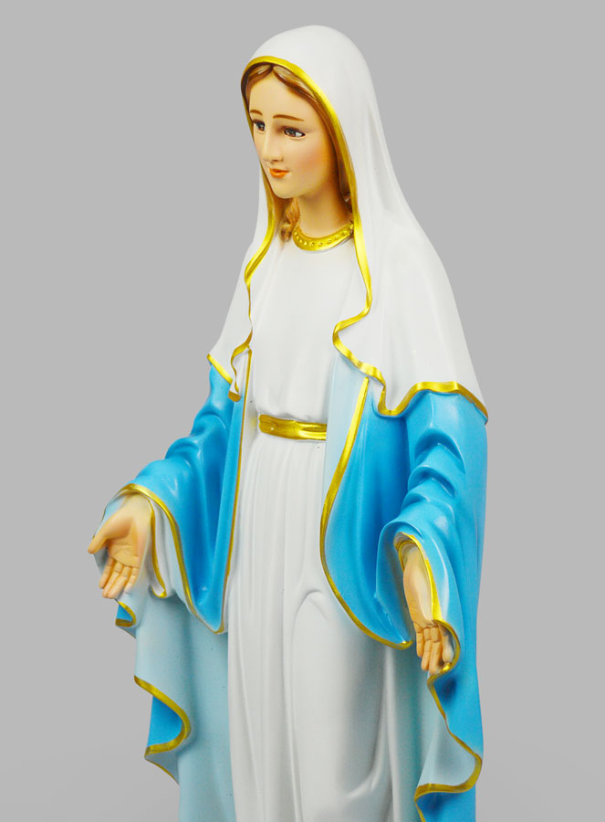 Statue Religieuse Vierge Miraculeuse Peinte - 60cm (pic 4)